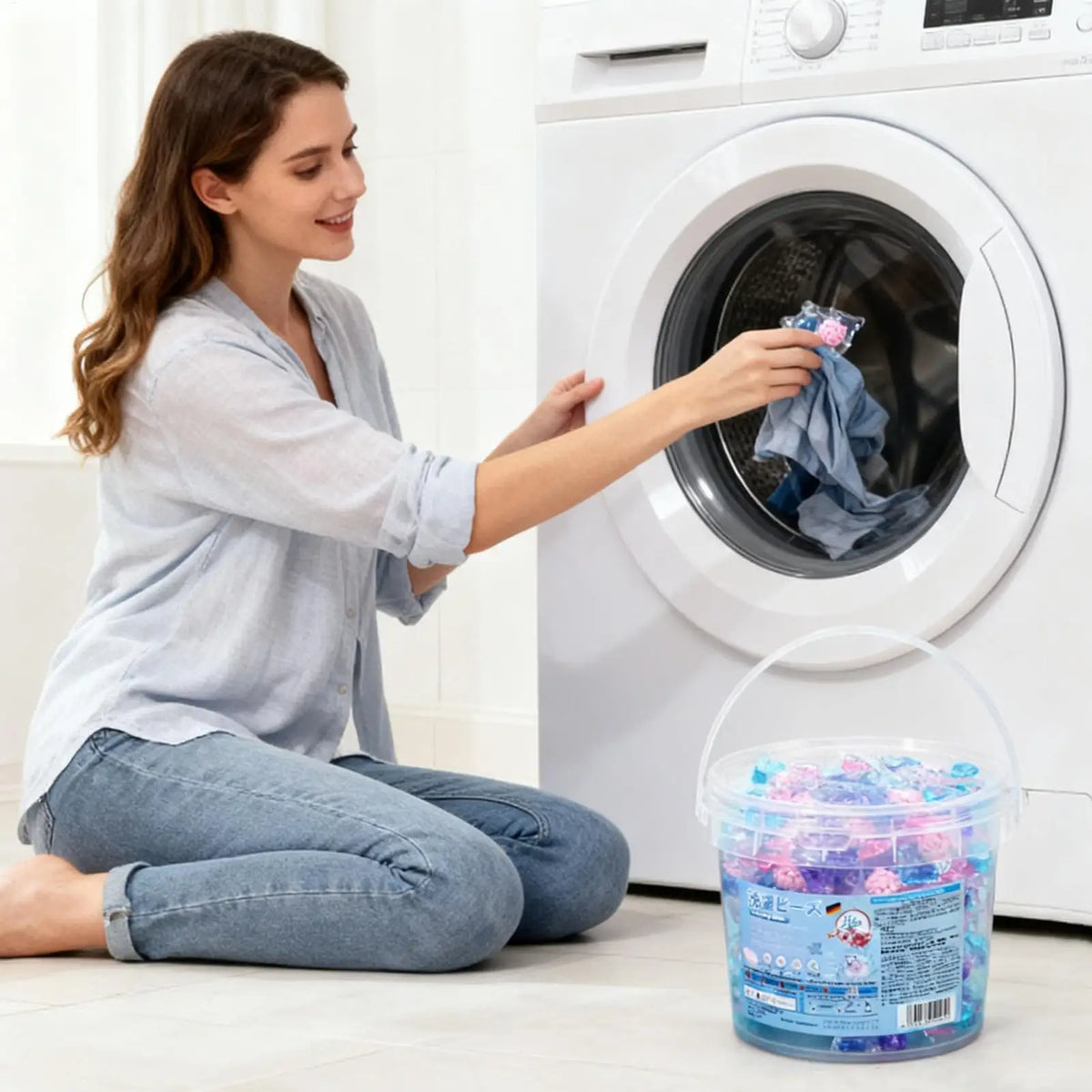 Laundry Detergent Pods Deep Cleaning 70 Tablets Beads Laundry Pods for Washing Machine for Apartment Bathroom Home Dorm Room