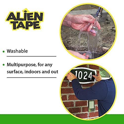 ALIEN TAPE Heavy Duty Double Sided Tape, Nano Tape, Feet Clear Adhesive Tape for Poster Photo Wall Decor As Seen on TV, (1 Roll - 7 Feet)