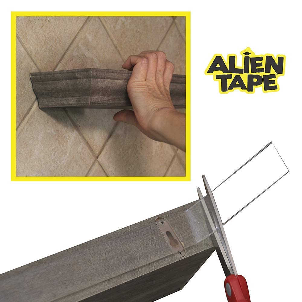 ALIEN TAPE Heavy Duty Double Sided Tape, Nano Tape, Feet Clear Adhesive Tape for Poster Photo Wall Decor As Seen on TV, (1 Roll - 7 Feet)