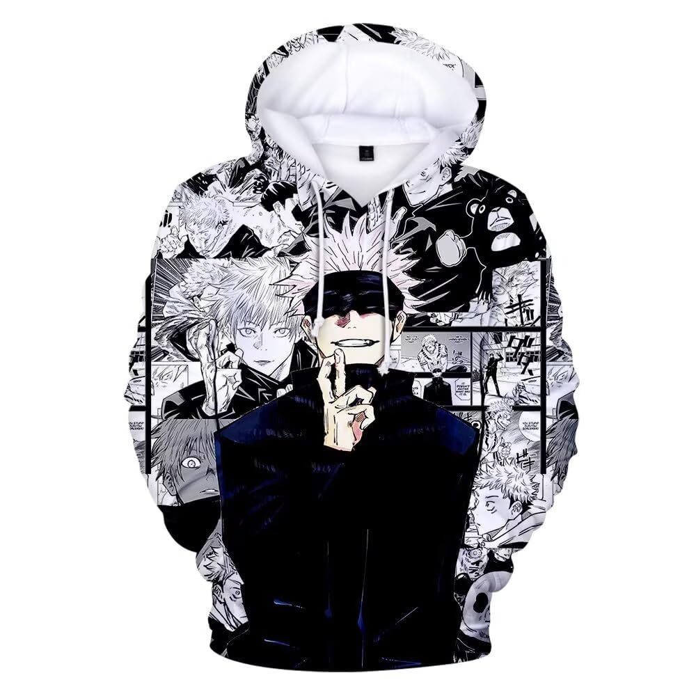 Gojo Satoru Hoodie Costume Cosplay Sweatshirt Sweater 3D Novelty Hooded Pullover for Men Women
