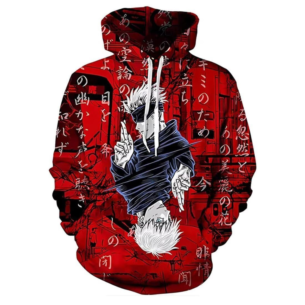 Gojo Satoru Hoodie Costume Cosplay Sweatshirt Sweater 3D Novelty Hooded Pullover for Men Women