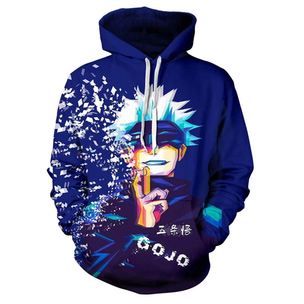 Gojo Satoru Hoodie Costume Cosplay Sweatshirt Sweater 3D Novelty Hooded Pullover for Men Women