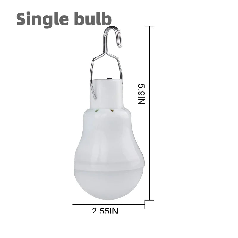 7W Solar Light Waterproof USB Charged Hanging Emergency Sunlight Powered Lamp Outdoor Indoor House Solar Bulb Light Solar Panels
