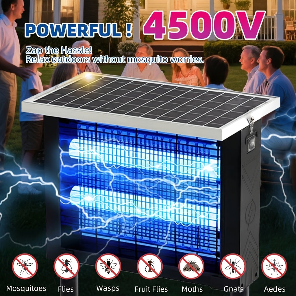 Solar Bug Zapper Outdoor 4500V Electric Mosquito Fly Trap Wireless Portable