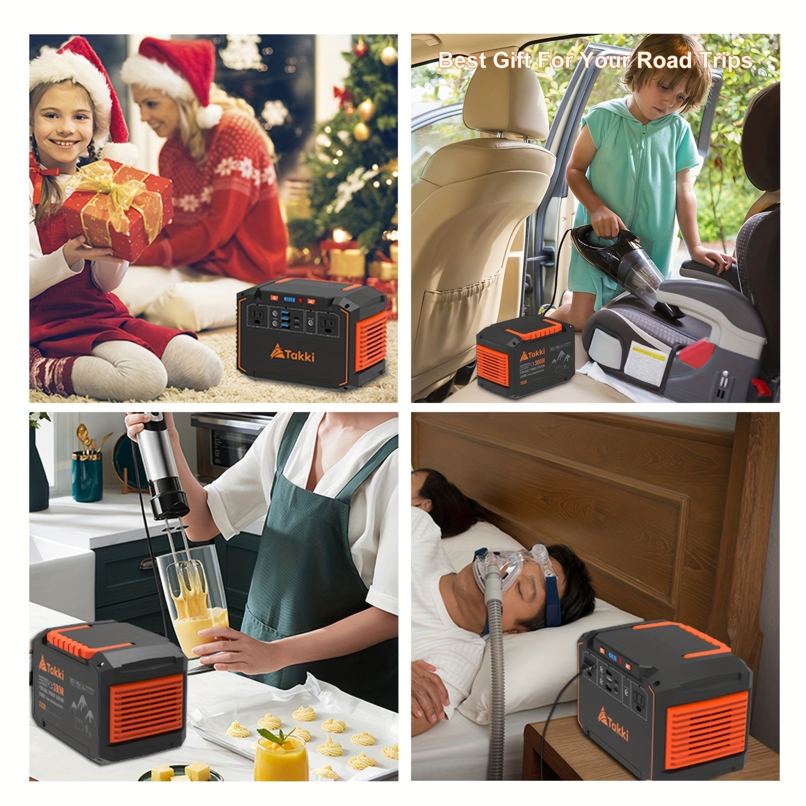 300W Portable Power Station Solar Generator w/ Foldable Solar Panel Camping Backup Power Supply