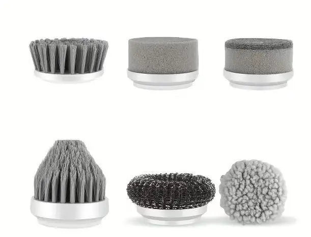 🧽 Cordless Electric Spin Scrubber – Rechargeable Cleaning Brush with 5 Heads