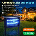 Solar Bug Zapper Outdoor 4500V Electric Mosquito Fly Trap Wireless Portable