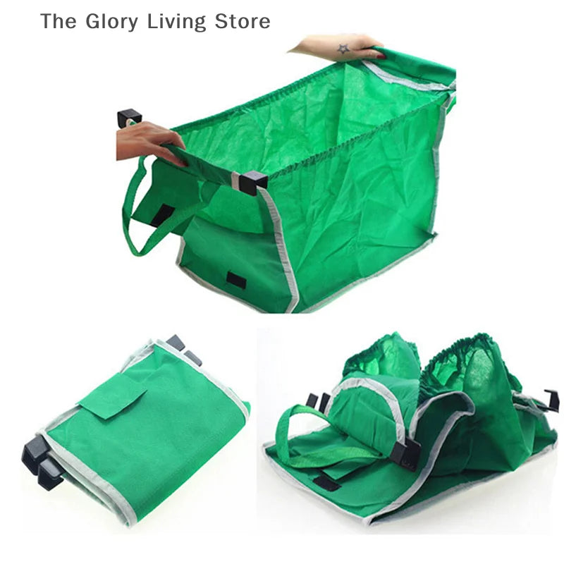 Eco Friendly Trolley Tote Supermarket Shopping Bag Thicken Cart Bags Large Capacity Handbags Foldable Reusable Cart Bag
