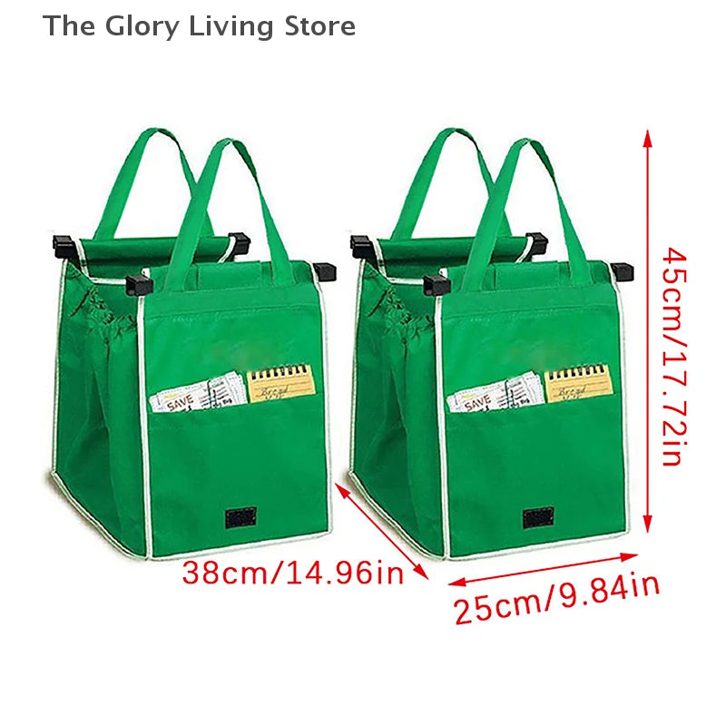 Eco Friendly Trolley Tote Supermarket Shopping Bag Thicken Cart Bags Large Capacity Handbags Foldable Reusable Cart Bag
