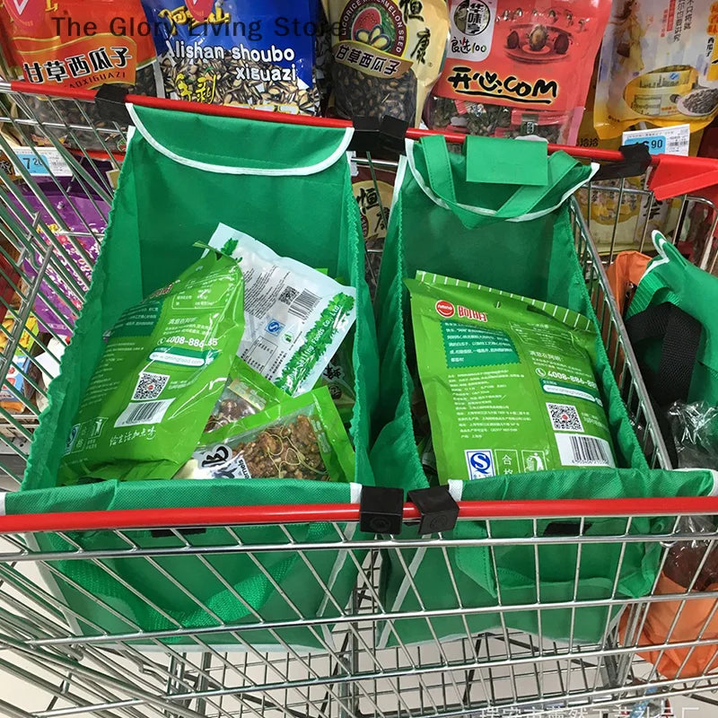 Eco Friendly Trolley Tote Supermarket Shopping Bag Thicken Cart Bags Large Capacity Handbags Foldable Reusable Cart Bag