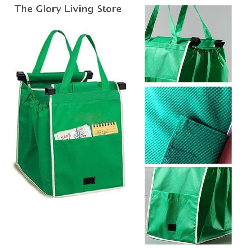 Eco Friendly Trolley Tote Supermarket Shopping Bag Thicken Cart Bags Large Capacity Handbags Foldable Reusable Cart Bag