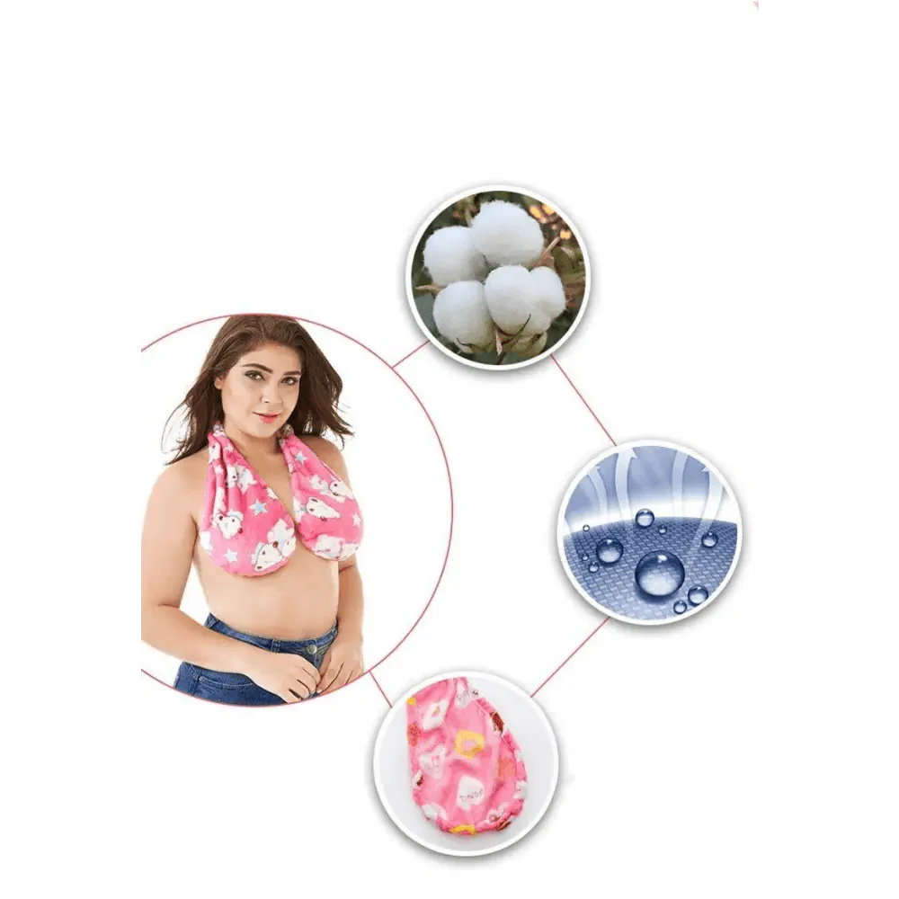 Comfortable Women Towel Bra Chest Hanging Neck Wrapped Big Bra Breastfeeding Lightweight Ladies Towel Bra